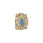 14 Karat Gold Blue Topaz Slide