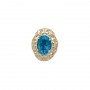 14 Karat Gold Blue Topaz Slide