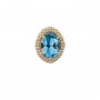 14 Karat Gold Blue Topaz Slide