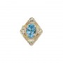 14 Karat Gold Blue Topaz Slide