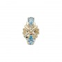 14 Karat Gold Blue Topaz Slide