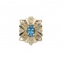 14 Karat Gold Blue Topaz Slide