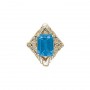 14 Karat Gold Blue Topaz Slide