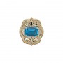 14 Karat Gold Blue Topaz Slide