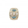 14 Karat Gold Slide with Diamond center and Blue Topaz accents