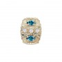 14 Karat Gold Slide with Diamond center and Blue Zircon accents