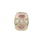 14 Karat Gold Slide with Pearl center and Pink Tourmaline accents