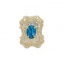 14 Karat Gold Blue Topaz Slide