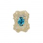 14 Karat Gold Blue Zircon Slide