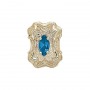 14 Karat Gold Blue Topaz Slide