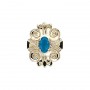 14 Karat Gold Blue Topaz Slide