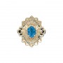 14 Karat Gold Blue Topaz Slide