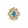 14 Karat Gold Blue Zircon Slide