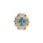 14 Karat Gold Blue Topaz Slide