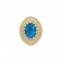 14 Karat Gold Blue Topaz Slide