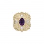 14 Karat Gold Slide with Amethyst center and Diamond accents