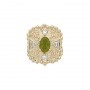 14 Karat Gold Slide with Peridot center and Diamond accents