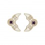 14 Karat Gold Slide with Amethyst center and Pearl accents