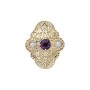 14 Karat Gold Slide with Amethyst center and Pearl accents