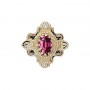 14 Karat Gold Slide with Rhodolite Garnet center and Diamond accents