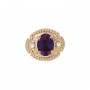 14 Karat Gold Slide with Amethyst center and Diamond accents