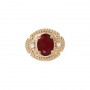 14 Karat Gold Slide with Garnet center and Diamond accents