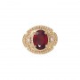 14 Karat Gold Slide with Garnet center and Pearl accents