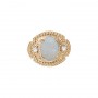 14 Karat Gold Slide with Opal center and Diamond accents