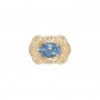 14 Karat Gold Blue Topaz Slide