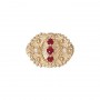 14 Karat Gold Slide with Ruby center and Ruby and Pearl accents