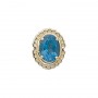 14 Karat Gold Blue Topaz Slide