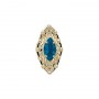 14 Karat Gold Blue Topaz Slide