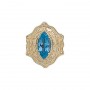 14 Karat Gold Blue Topaz Slide