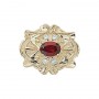 14 Karat Gold Slide with Garnet center and Diamond accents