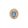 14 Karat Gold Blue Topaz Slide