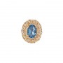 14 Karat Gold Blue Topaz Slide