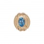 14 Karat Gold Blue Topaz Slide