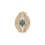 14 Karat Gold Slide with Emerald center and Diamond accents