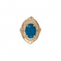 14 Karat Gold Blue Topaz Slide