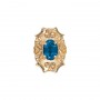 14 Karat Gold Blue Topaz Slide