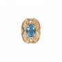 14 Karat Gold Blue Topaz Slide