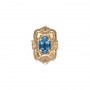 14 Karat Gold Blue Topaz Slide