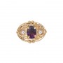 14 Karat Gold Slide with Amethyst center and Diamond accents