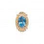 14 Karat Gold Blue Topaz Slide