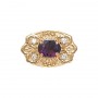 14 Karat Gold Slide with Amethyst center and Diamond accents