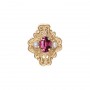 14 Karat Gold Slide with Rhodolite Garnet center and Pearl accents