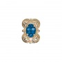 14 Karat Gold Blue Topaz Slide