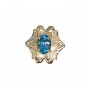 14 Karat Gold Blue Topaz Slide