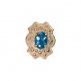 14 Karat Gold Blue Topaz Slide