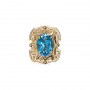 14 Karat Gold Blue Topaz Slide